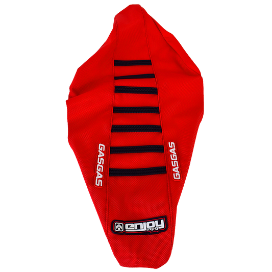 Enjoy Manufacturing Gas Gas seat cover MC 85 2021 - 2024 Ribbed Logo, Red / Black