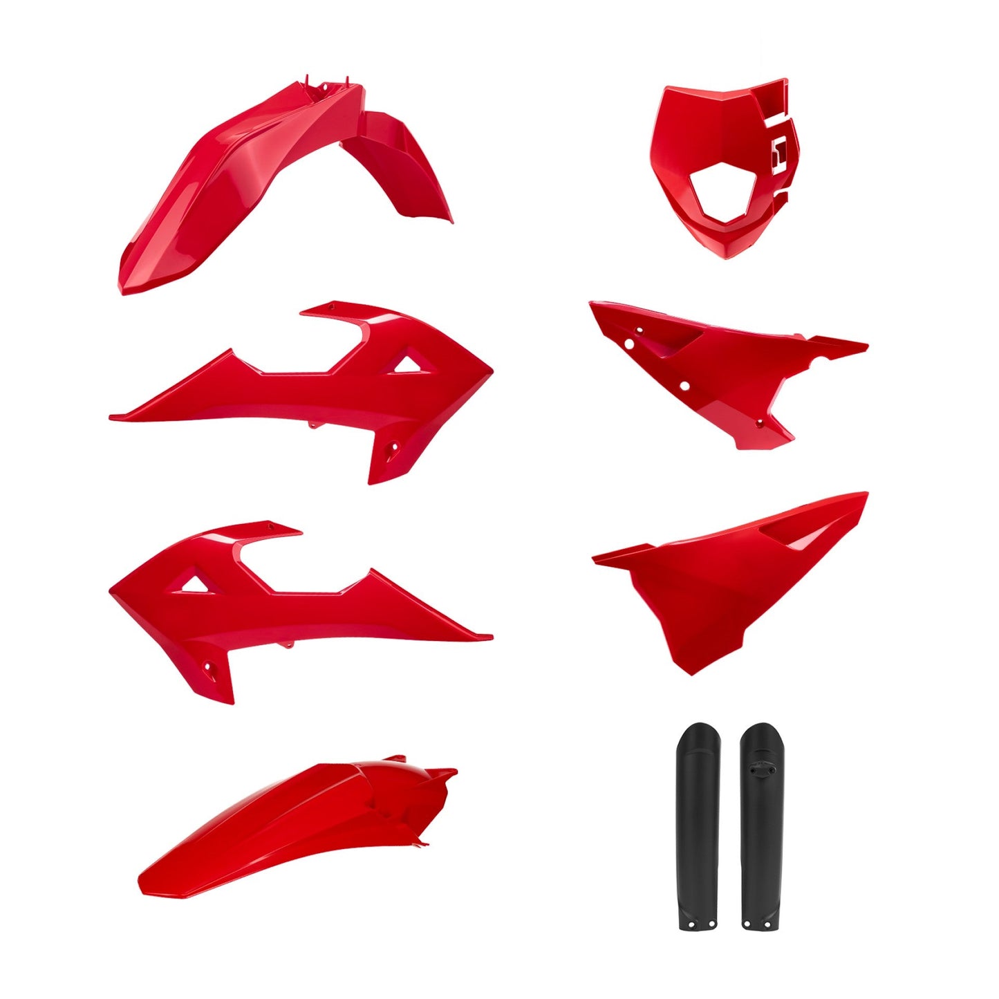 Polisport Rieju Plastic Kit with Fork Guards MR 200 250 300 2021 - 2026 Gas Gas EC ECF 2018 - 2020, OEM Red Black