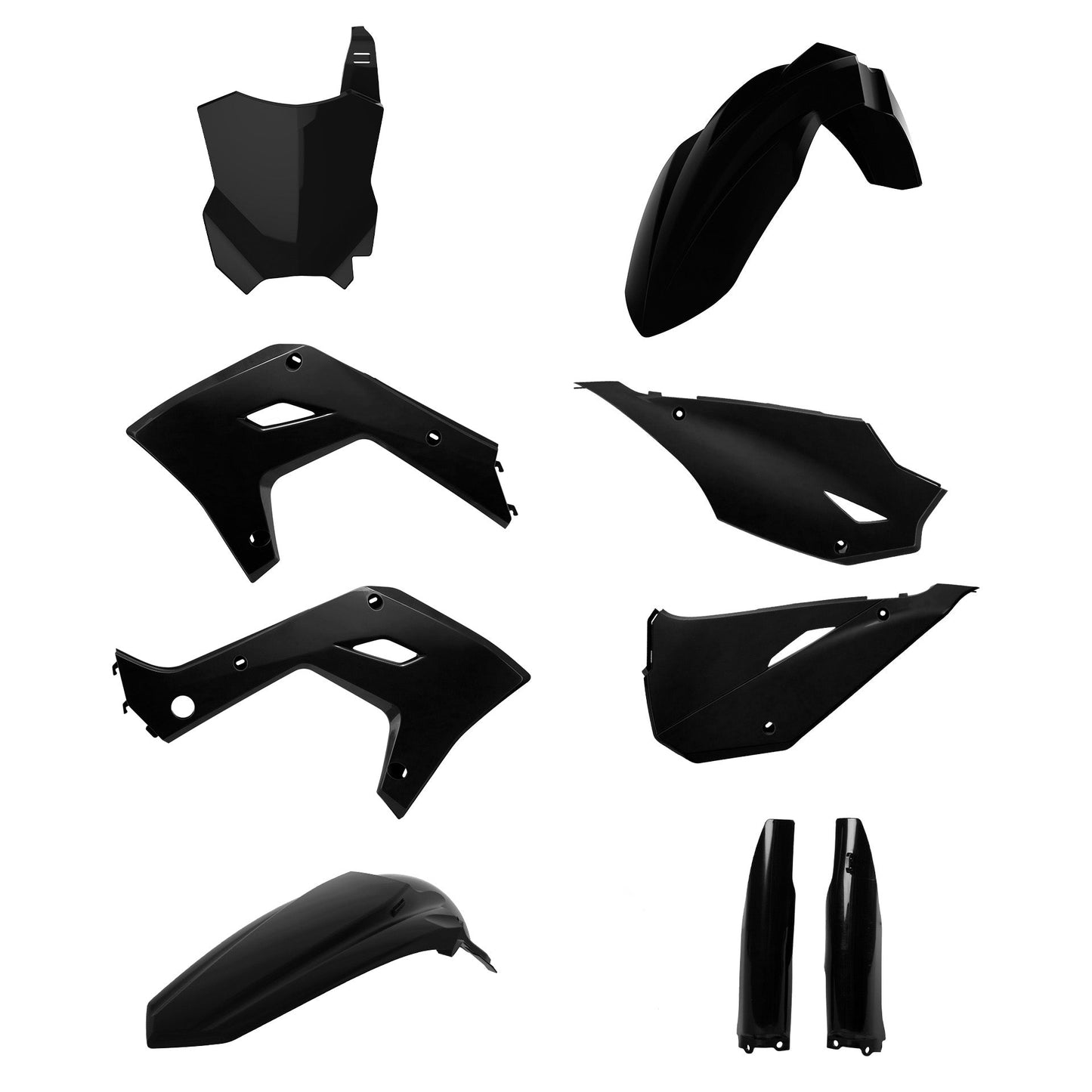 Polisport Kawasaki Plastic Kit KX 125 KX 250 2004 - 2008 Restyle 2026, Black