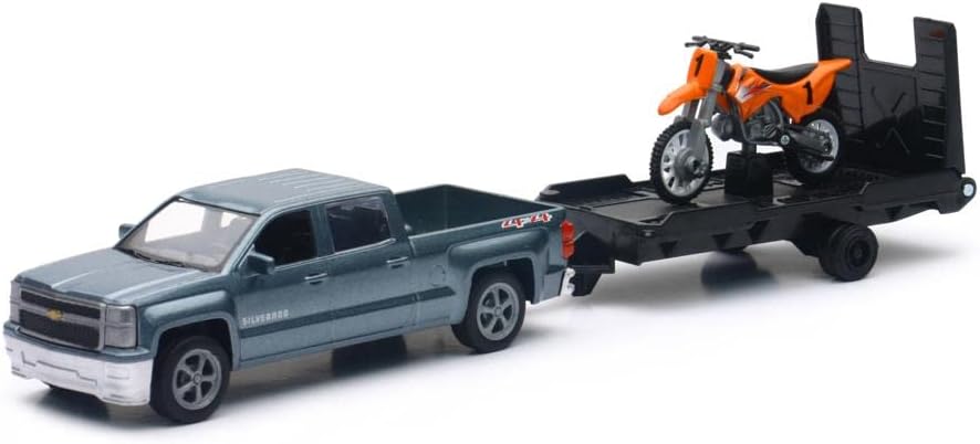 NEW RAY CHEVROLET SILVERADO PICK UP 1:43 SCALE with DIRT BIKE