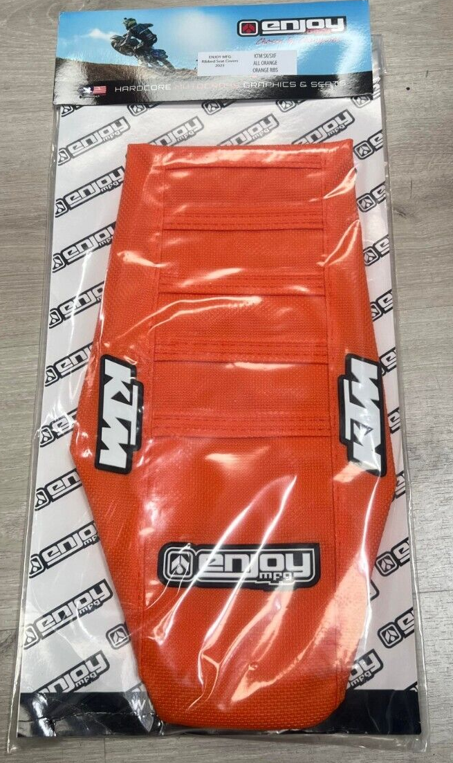 Enjoy Manufacturing KTM Seat Cover SX 65 2024 - 2025 Ribbed Logo, All Orange