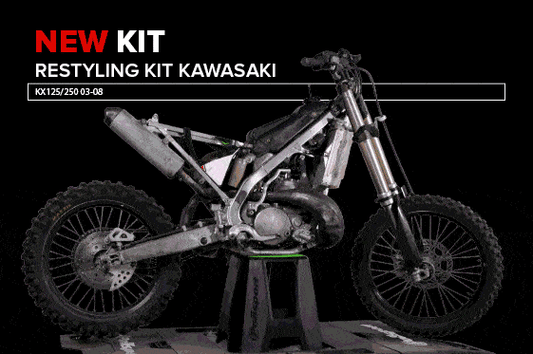 Polisport Kawasaki Plastic Kit KX 125 KX 250 2003 - 2008 Restyle, Lime Green