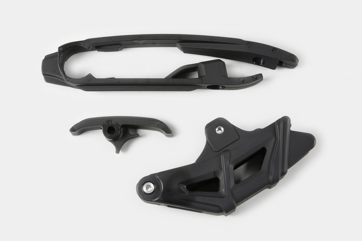 UFO Chain Slider & Guide Kit KTM Husqvarna SX SXF TC FC 2016 - 2022 SX TC 250 2017 - 22 TE FE 17 - 2023, Black
