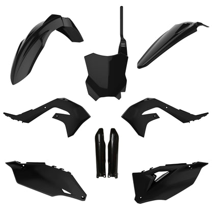 Polisport Kawasaki Plastic Kit with Fork Guards KX 250 2021 - 2024 KX 450 2019 - 2023, All Black