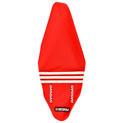 Enjoy Manufacturing Gas Gas seat cover MC 85 2025 Ribbed Logo, Red / White TLD