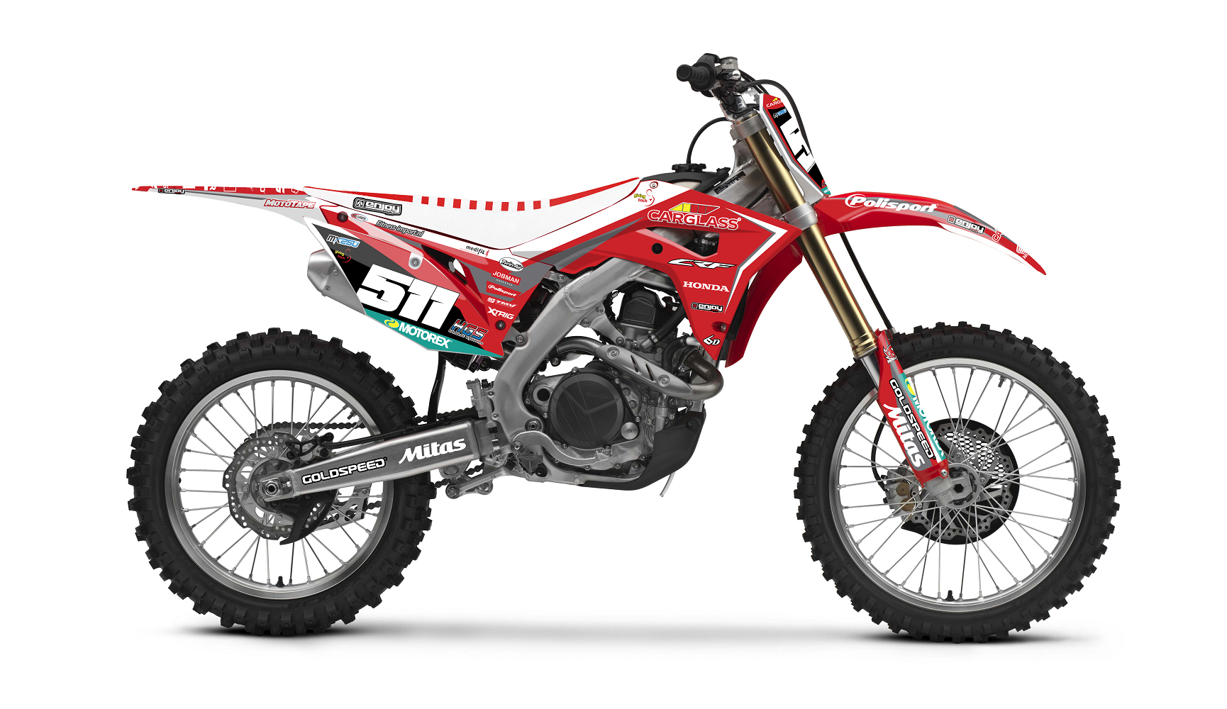Enjoy Manufacturing Honda Graphics Kit CRF 250 R 2018 - 2021 CRF 450 R 2017 - 2020, Carglass (18)