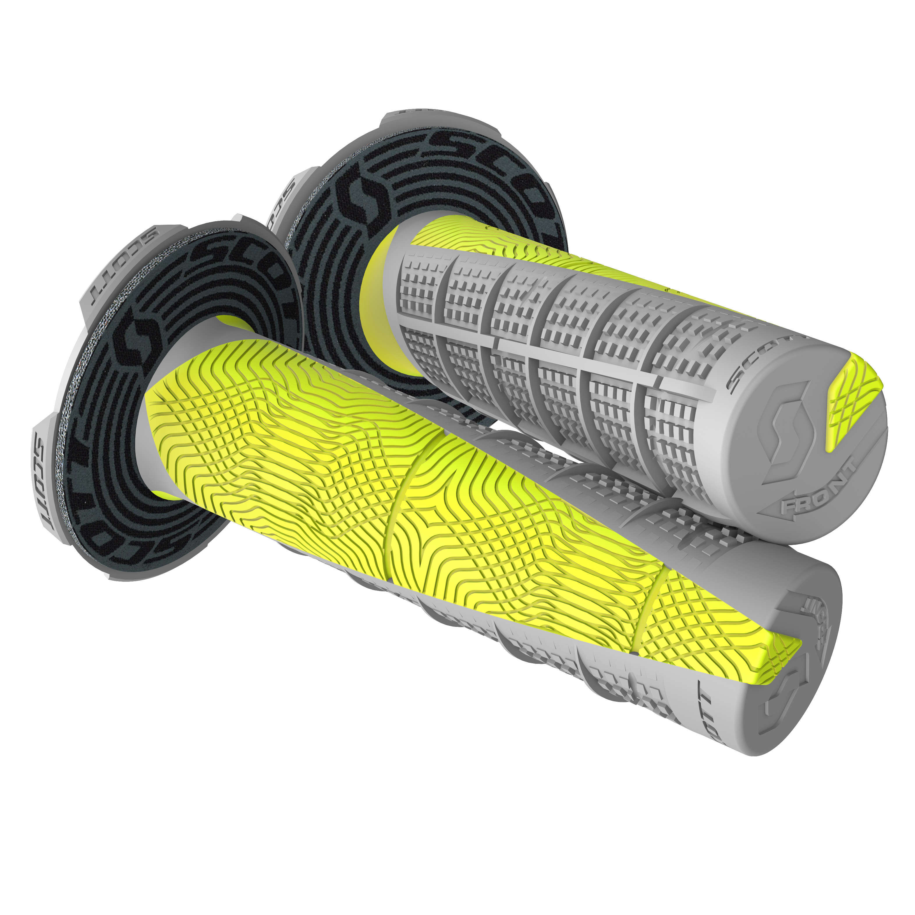 Scott Grips Duece + Donuts Motocross Enduro, Grey / Neon Yellow