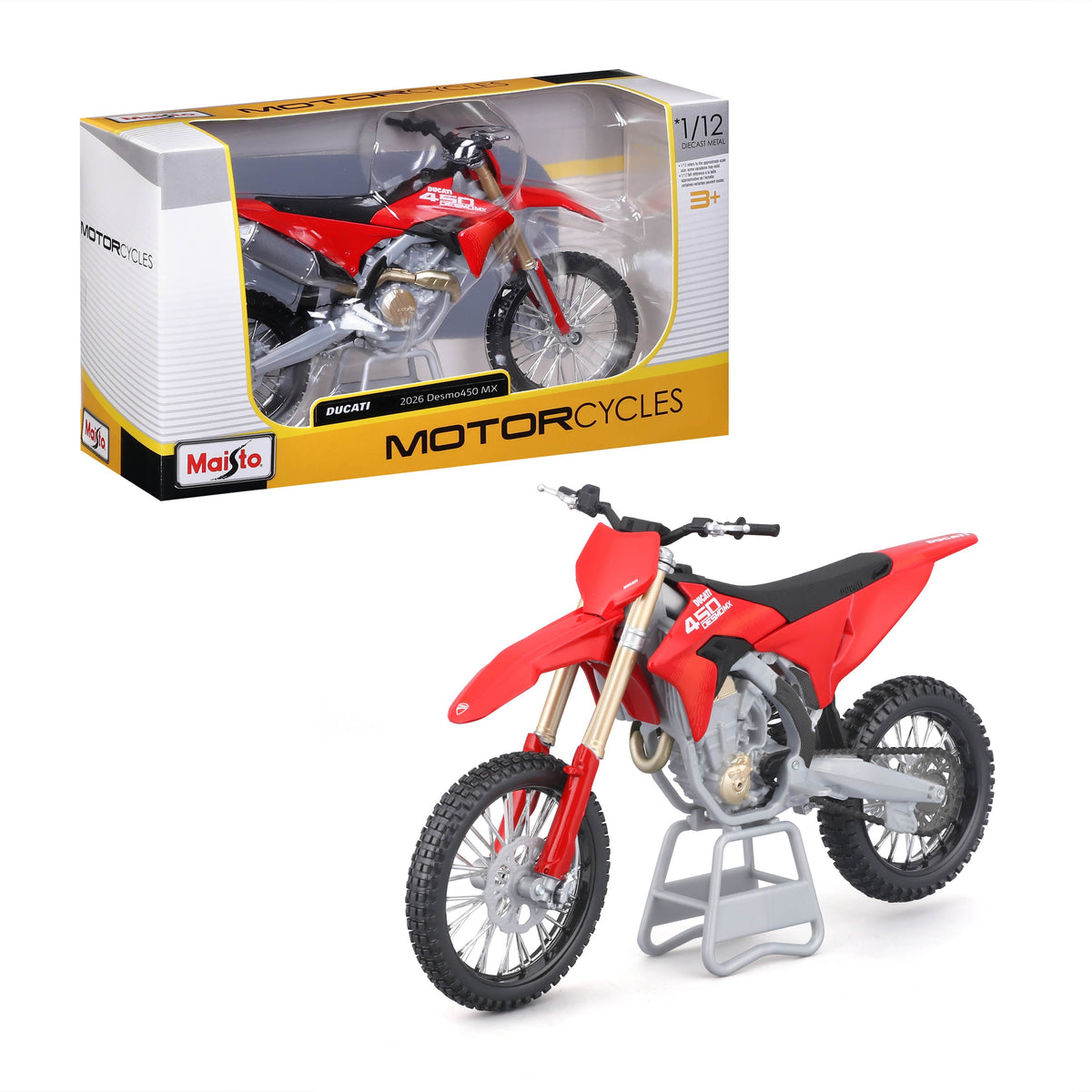 Maisto Toys 1:12 Ducati Desmo 450 MX Toy Model