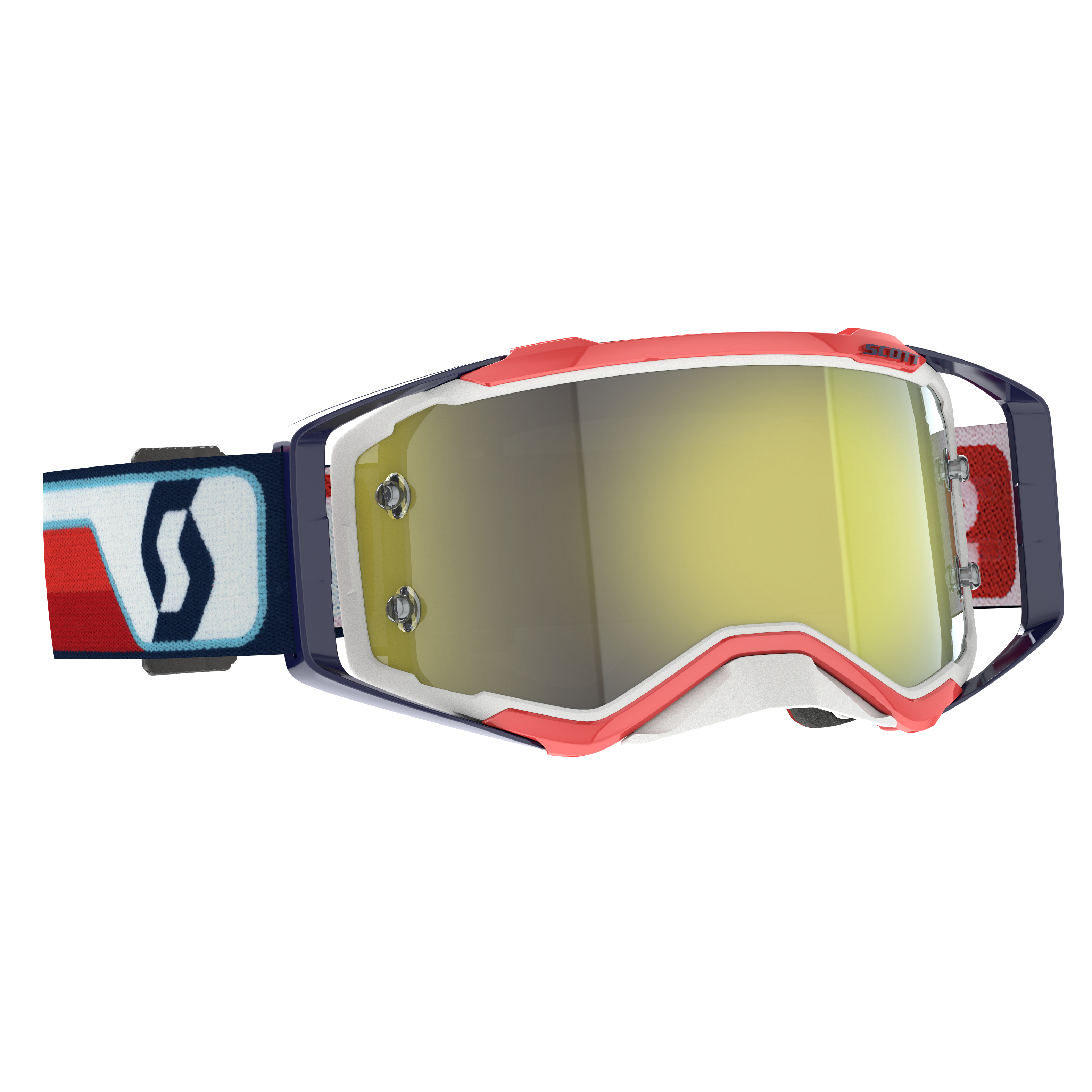 Scott Prospect Goggle, Red / White - Yellow Chrome  Works Lens