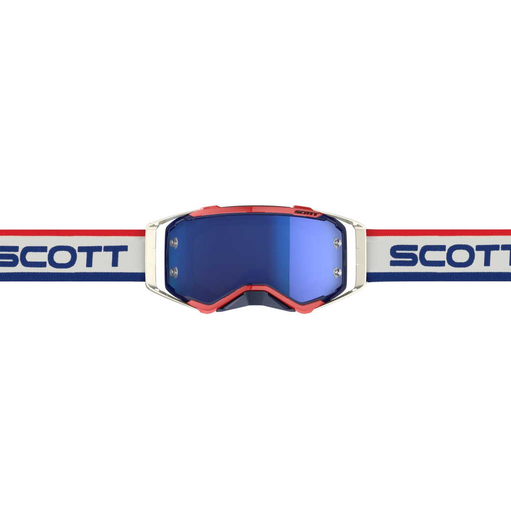 Scott Prospect Goggle, Retro White / Blue – Electric Blue Chrome Works Lens
