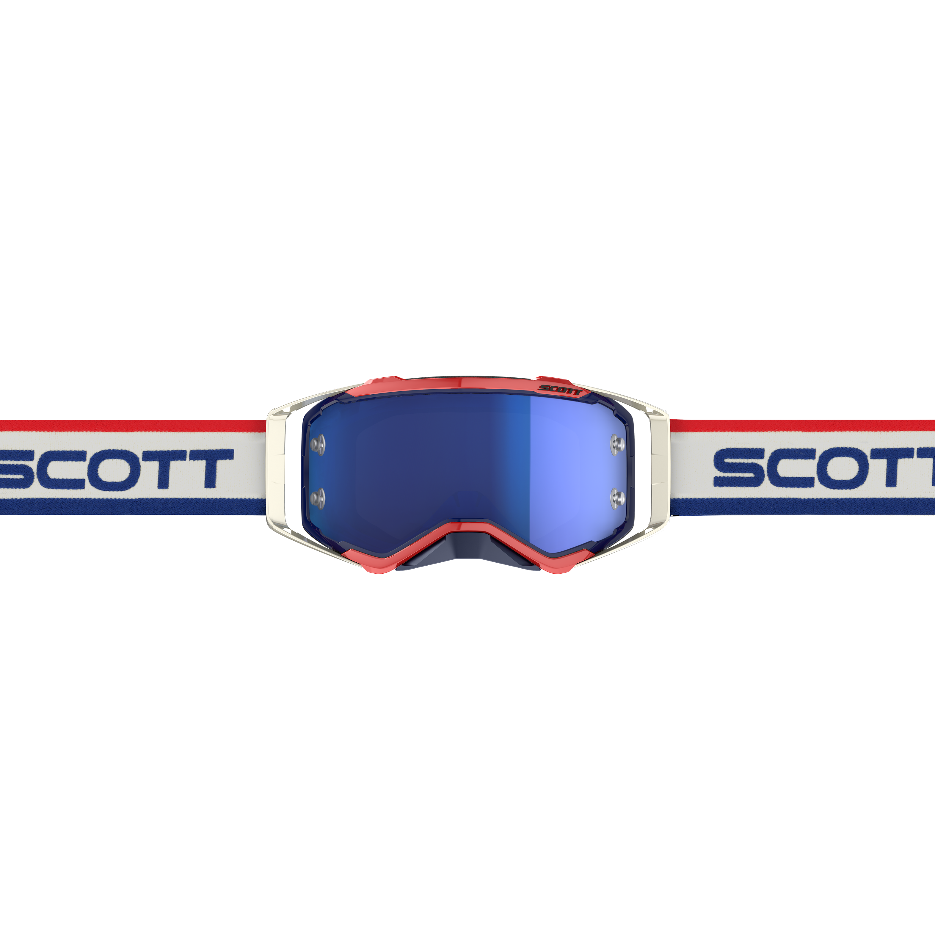 Scott Prospect Goggle, Retro White / Blue – Electric Blue Chrome Works Lens