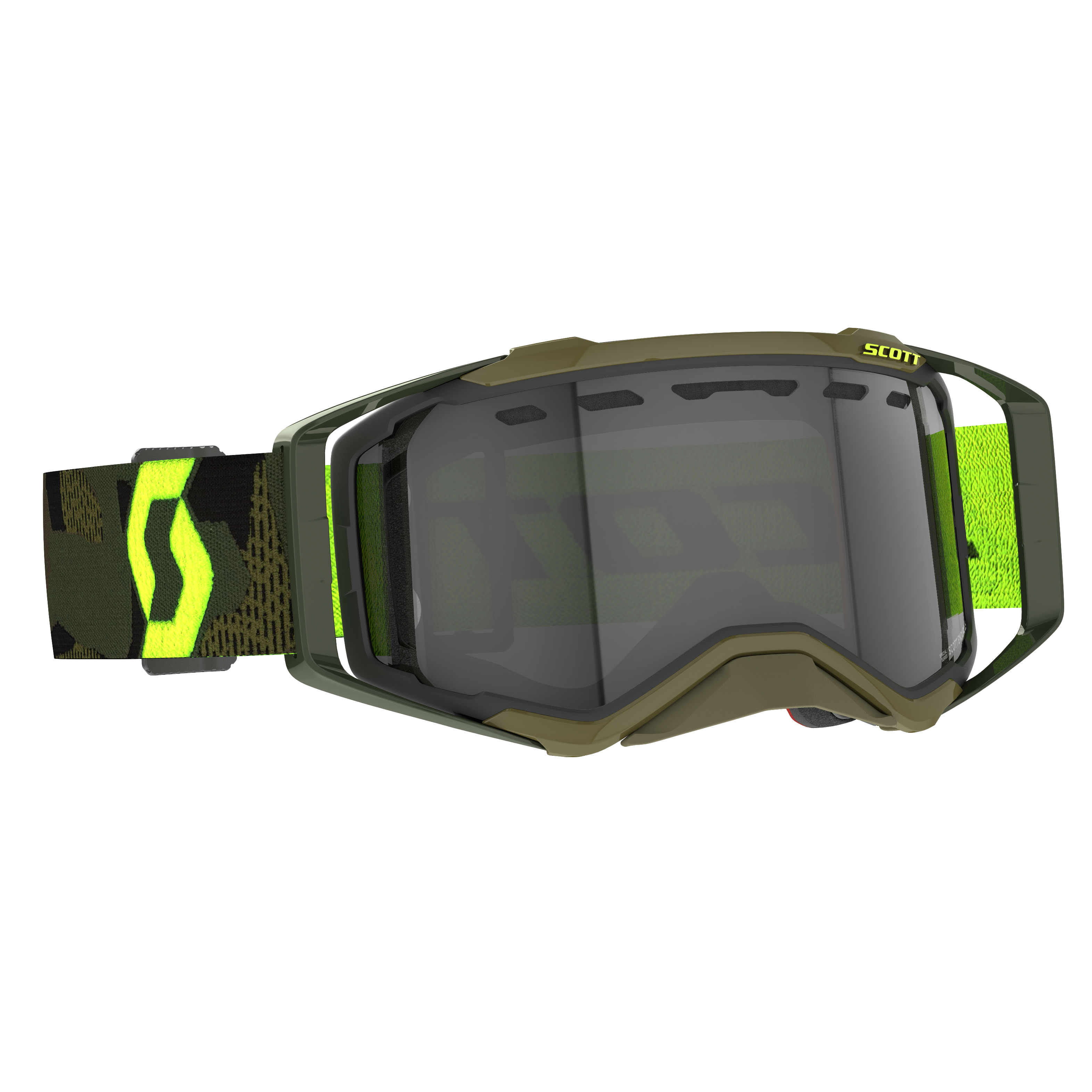Scott Prospect Enduro Goggle, Kaki Green / Neon Yellow – Light Sensitive