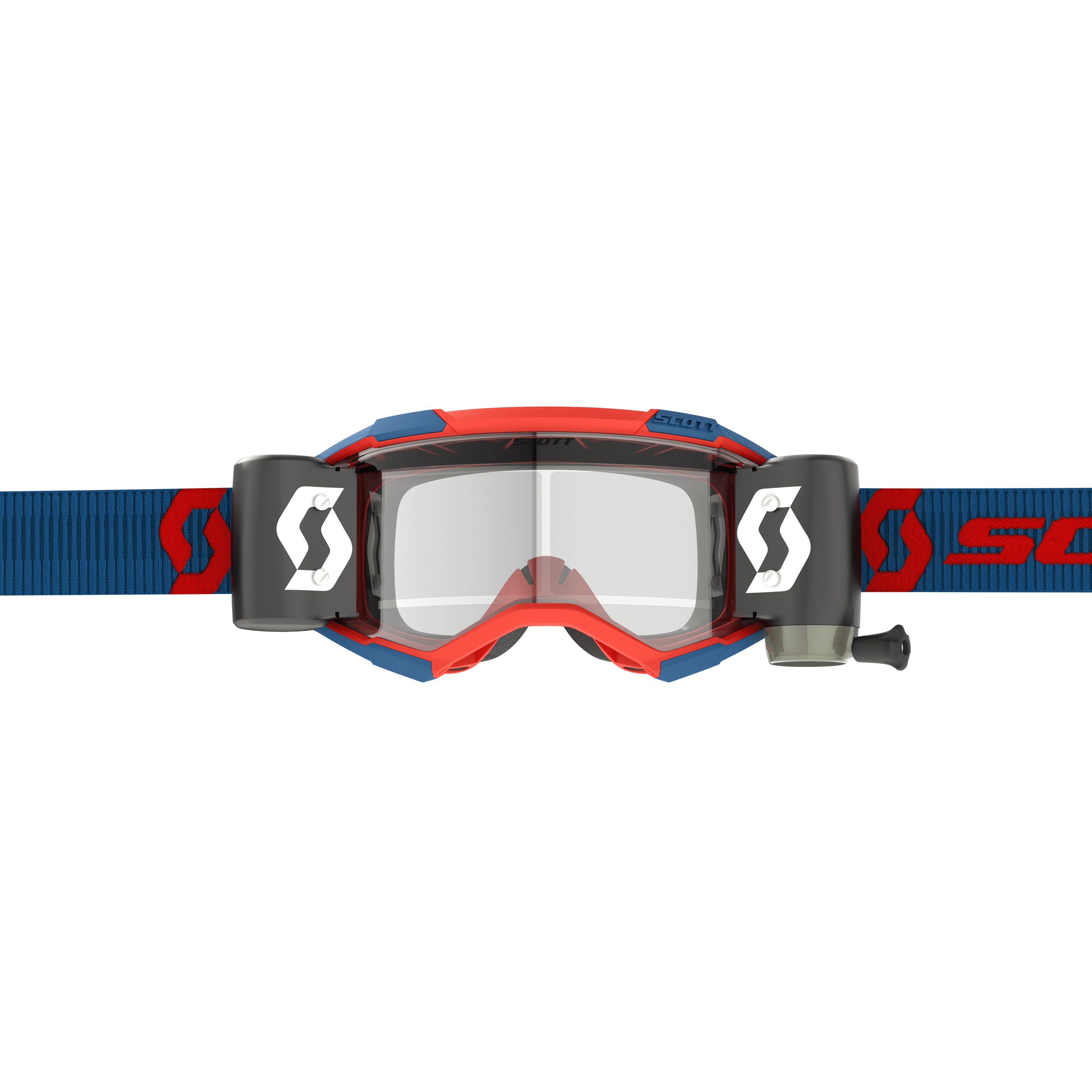 Scott Fury Goggles WFS, Dark Blue / Neon Red - Clear Works Lens