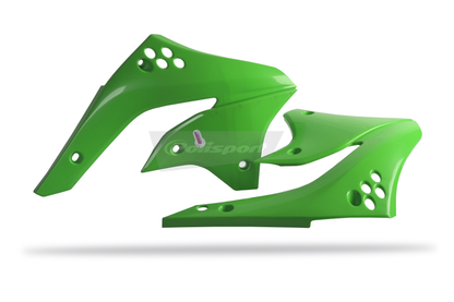 Polisport Kawasaki Plastic Kit with fork guards KXF 450 2006 - 2008, OEM Green White