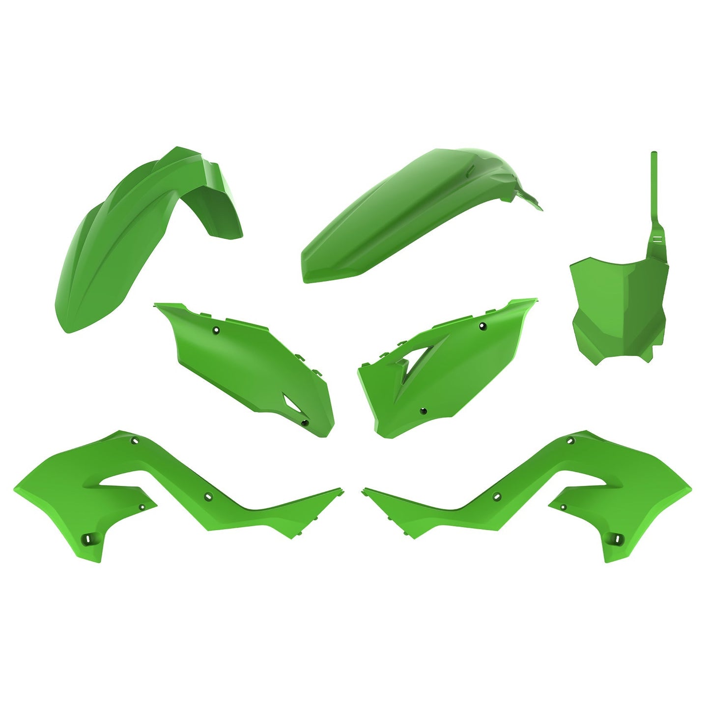 Polisport Kawasaki Plastic Kit KX 125 KX 250 2003 - 2008  Restyle, Green