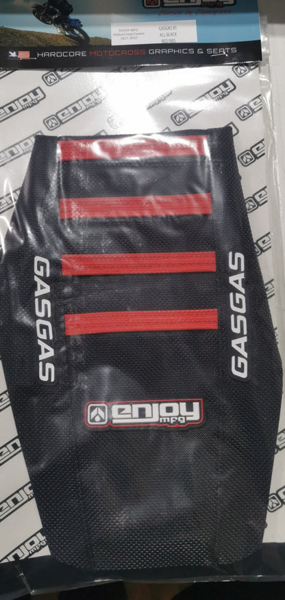 Enjoy Manufacturing Gas Gas seat cover MC 65 2024 - 2025 Ribbed Logo, Black / Red