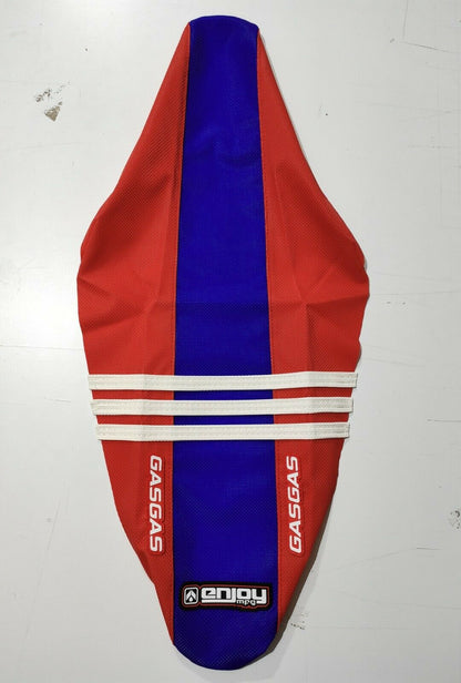 Enjoy Manufacturing Gas Gas seat cover MC 85 2025 Ribbed Logo, Red / Blue TLD