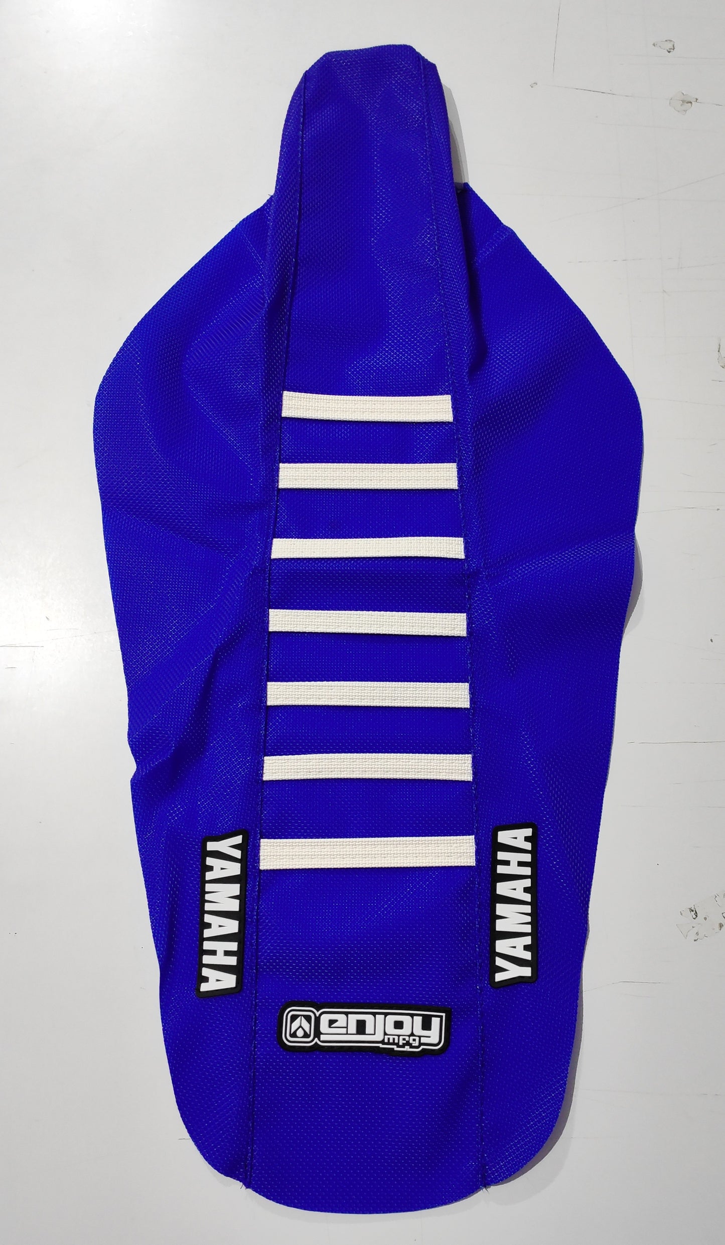 Enjoy Yamaha Seat Cover YZ 85 2022 - 2025 Ribbed LOGO Blue White