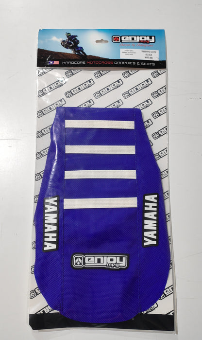 Enjoy Yamaha Seat Cover YZ 85 2022 - 2025 Ribbed LOGO Blue White