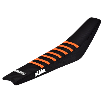 Enjoy Manufacturing KTM Seat Cover SX 85 2025 Ribbed Logo, Black / Orange