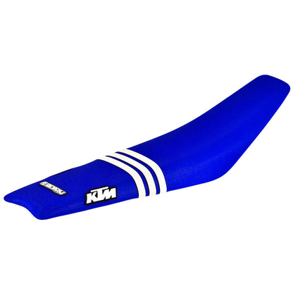 Enjoy Manufacturing KTM Seat Cover SX 65 2024 - 2025 Ribbed Logo, TLD Blue / White